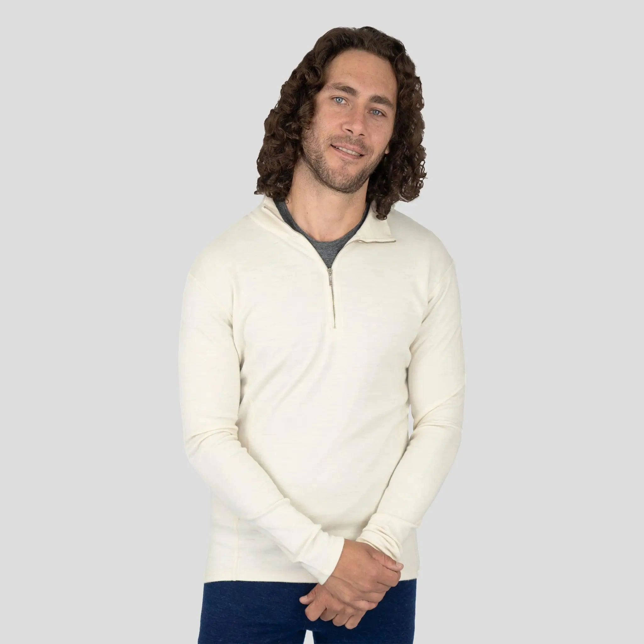 Alpaca Zest: Men's 300 Half-Zip Baselayer. Lightweight Warmth Unleashed.